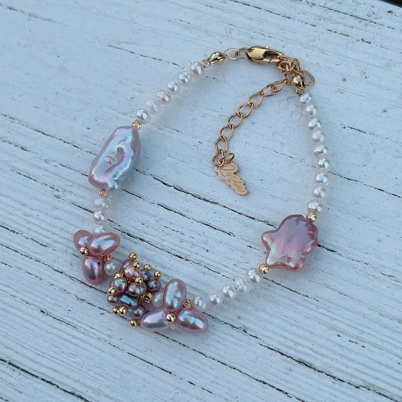 S90 Handmade Freshwater Baroque Pearl Bracelet - Picture 3 of 4